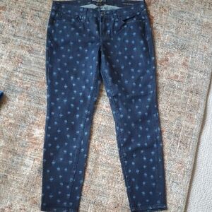 Lucky Brand Dark Blue Skinny Jeans With Dots 12/31